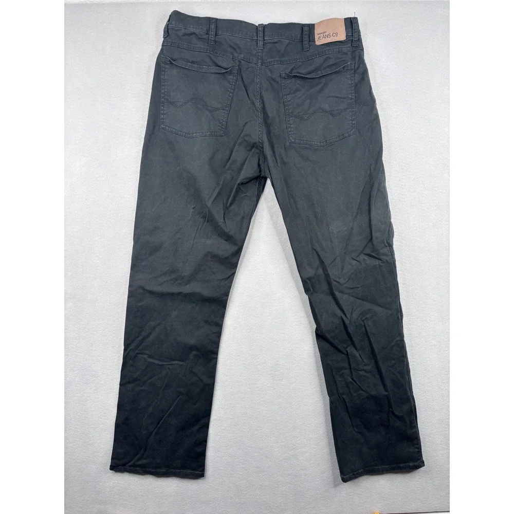 Wrangler Jeans Co Straight Fit Flex Black Pants Mens 35x27 Casual Trousers